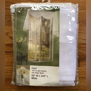 Capri Sheer Scarf Window Valance - White
